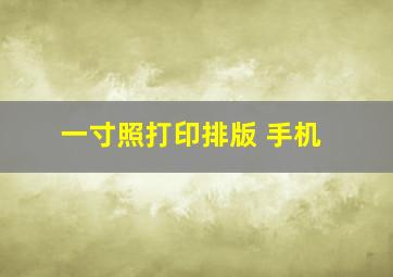 一寸照打印排版 手机